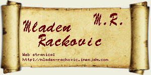 Mladen Racković vizit kartica